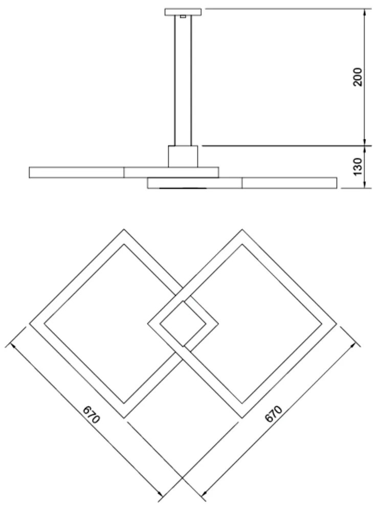 Pendente Mira 67X67Cm Led 65,6W Bivolt | Usina 19272/67 (GF-M Grafite Metálico, 3000k)