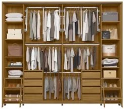 Guarda Roupa Casal 278cm Com 2 Portas Mya Opala/Cumaru Z10  - Mpozenat