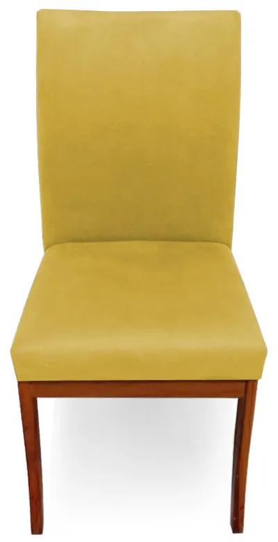 Conjunto 6 Cadeiras Raquel para Sala de Jantar Base de Eucalipto Suede Amarelo