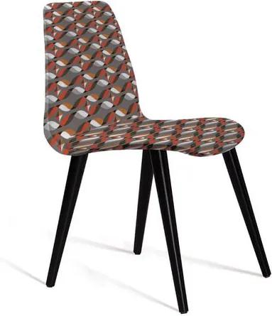 Cadeira Estofada Eames em Suede com Pés Palito - Colorido Cinza