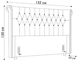 Cabeceira Cama Box Solteiro 90cm Dust P02 Veludo Bege - Mpozenato