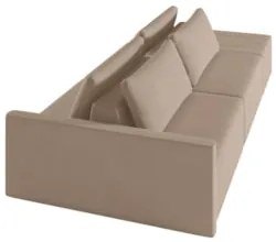 Sofá Ilha Modular com Puff para Sala Living 252cm Georgia Z08 Veludo B