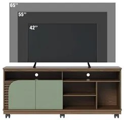 Rack para Sala Bancada de TV 65 Pol 150cm Madrid C05 Amêndoa/Hortelã -