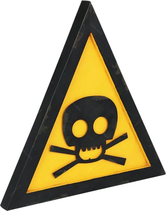 Placa Decorativa Perigo em Metal - 44x44 cm
