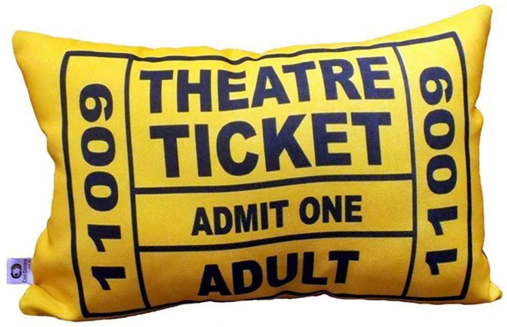 Almofada Theatre Ticket Amarela 25x35cm Cosi Dimora