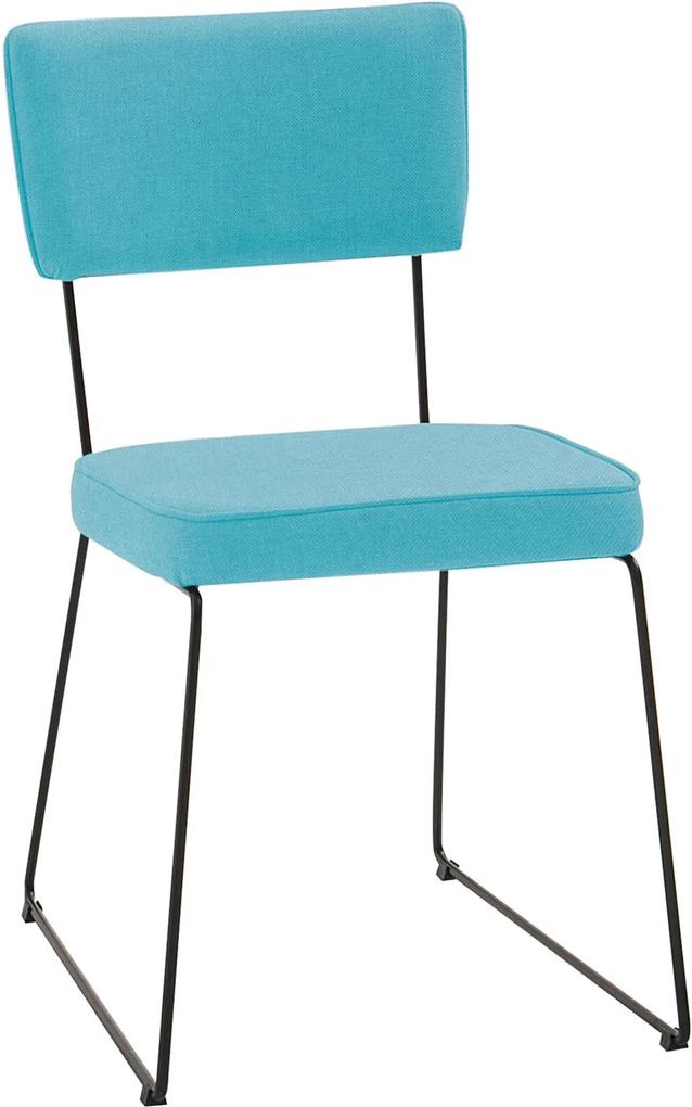 Cadeira Roma Aço Tecido Daf Azul Turquesa