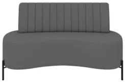 Sofá 2 Lugares 135cm Pés Aço Preto Tamar Z08 Boucle Grafite - Mpozenat