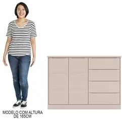 Jogo de Quarto Infantil Guarda Roupa e Cômoda Lua P04 Branco - Mpozena