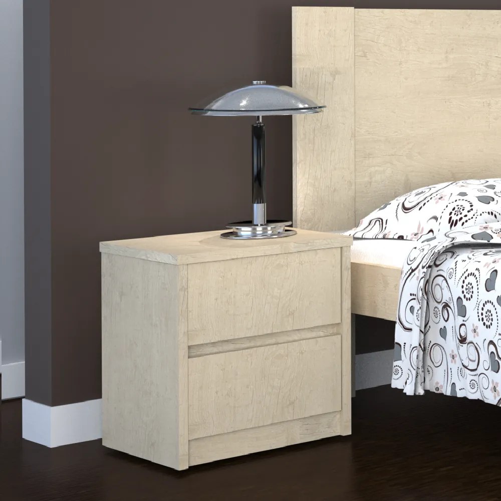 Criado-Mudo 2 Gavetas 100% Mdf 811 Marfim Areia - Foscarini