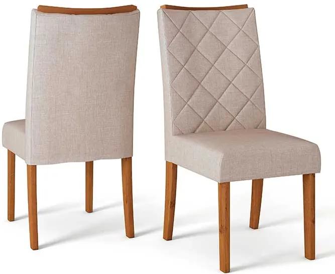 Conjunto 2 Cadeiras Sara Rústico Terrara Tecido Linho Saara
