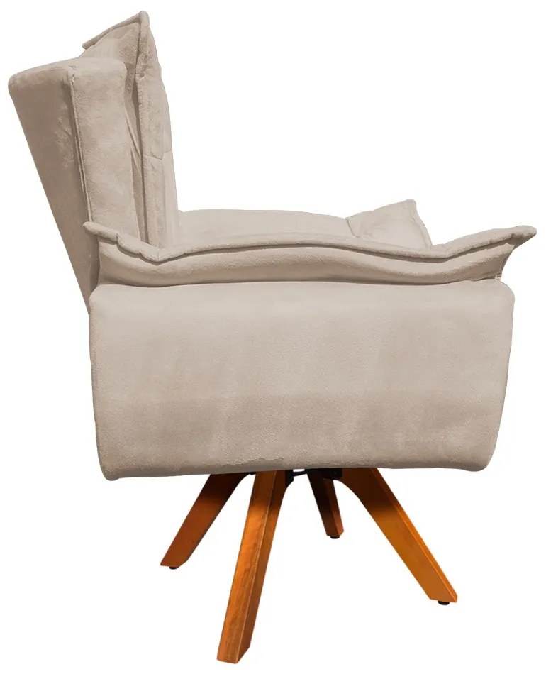 POLTRONA GIRATORIA OPALA SUEDE BASE MADE - Bege