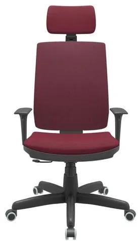 Cadeira Office Brizza Soft Poliester Vinho RelaxPlax Com Encosto Cabeça Base Standard 126cm - 63496 Sun House