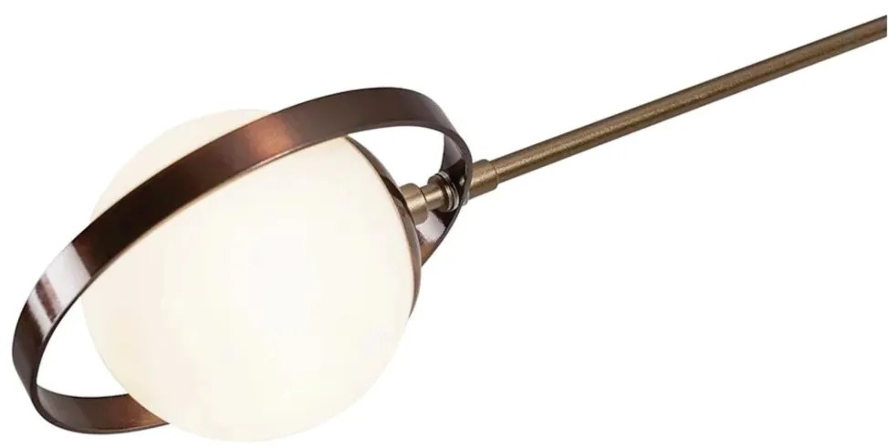 Pendente Viga 47X18X90Cm 01Xg9 Globo Ø12Cm - Usina 50060/1 (CB-V - Cobre Escovado Verniz, Cristal (Transparente))
