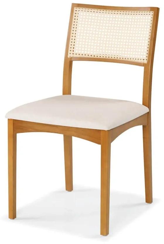 Cadeira Perseu Estofada Tela Portuguesa Estrutura Madeira Tauari Design Moderno