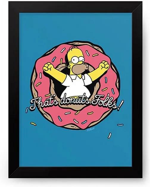 Pôster com Moldura Donuts Homer - Os Simpsons
