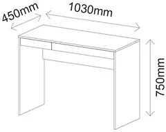 Escrivaninha  Mesa para Computador 2 Gavetas Mobile College Preto  Art