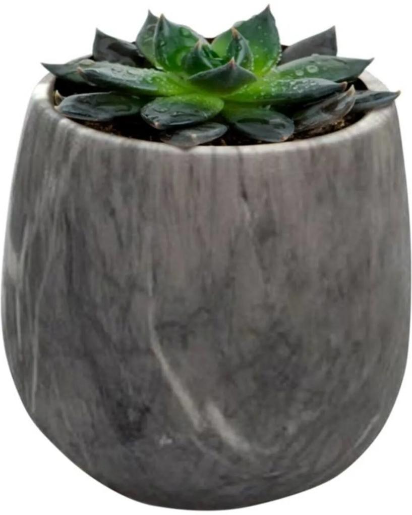 Vaso de Cerâmica Cinza Mármore Pequeno Urban Home