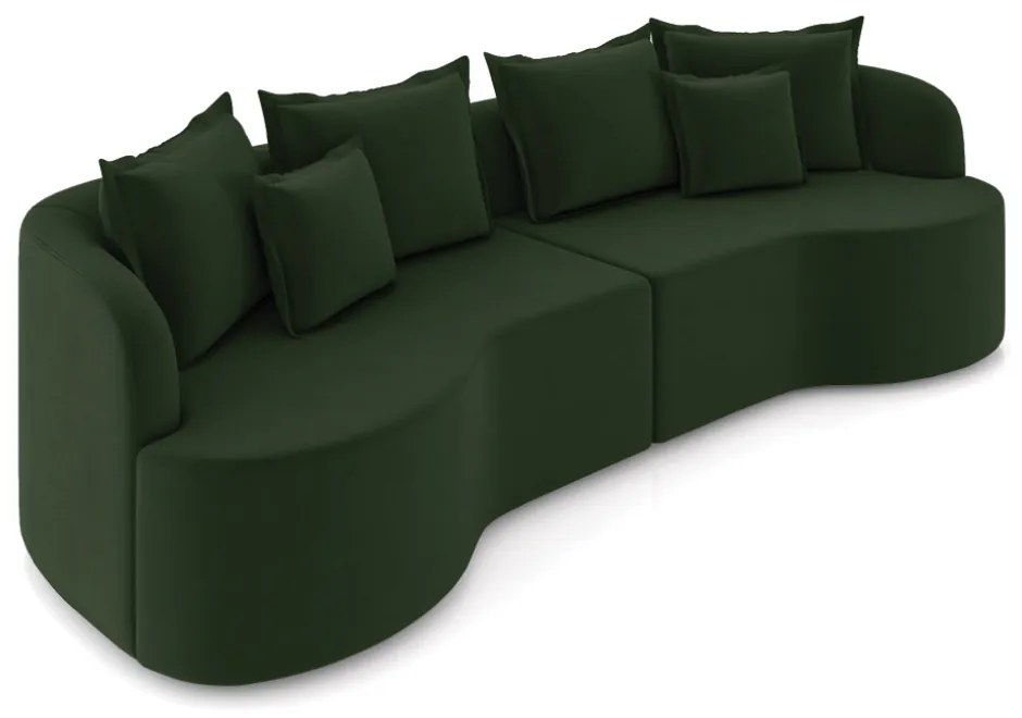 Sofá 4 Lugares Orgânico Living 250cm Mersa Veludo K01 - D'Rossi - Verde