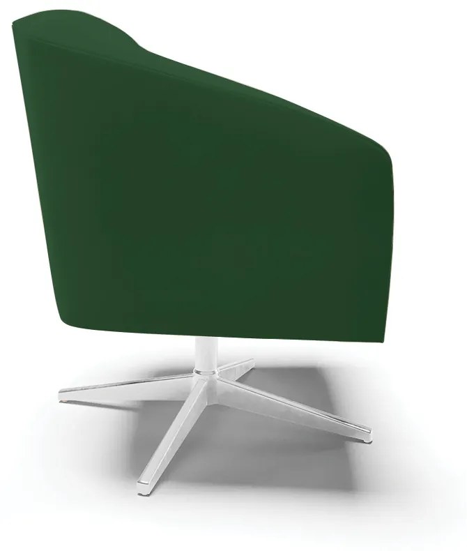 Poltrona Decorativa Giratória Cromada Stella Veludo Verde D03 - D'Rossi