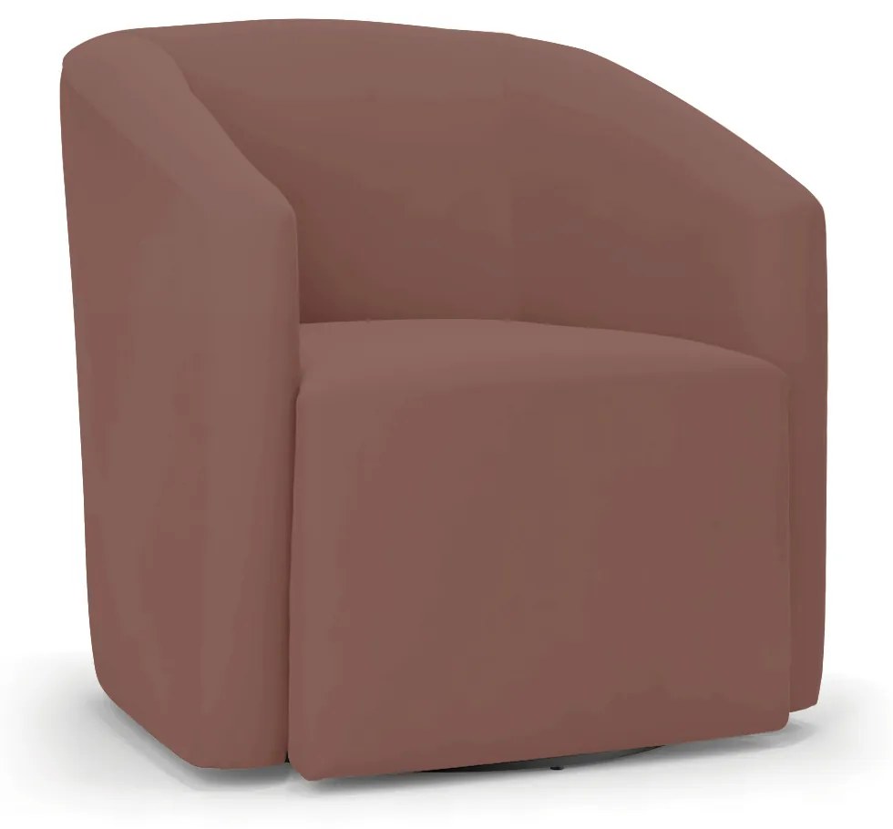 Poltrona Decorativa Base Giratória Stella Max Veludo Rosê D03 - D'Rossi