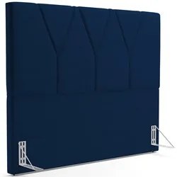 Cabeceira Cama Box Casal 140cm Aura Suede W01 Azul - Mpozenato