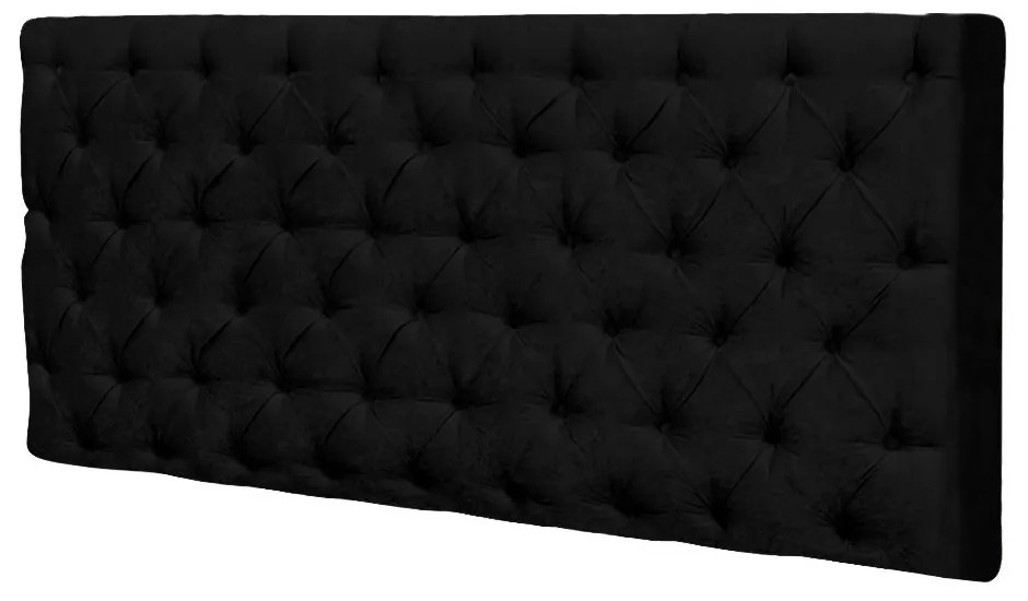 Cabeceira Painel Cristal para Cama Box Casal 2,00 m Suede Preto 1402 - D'Rossi