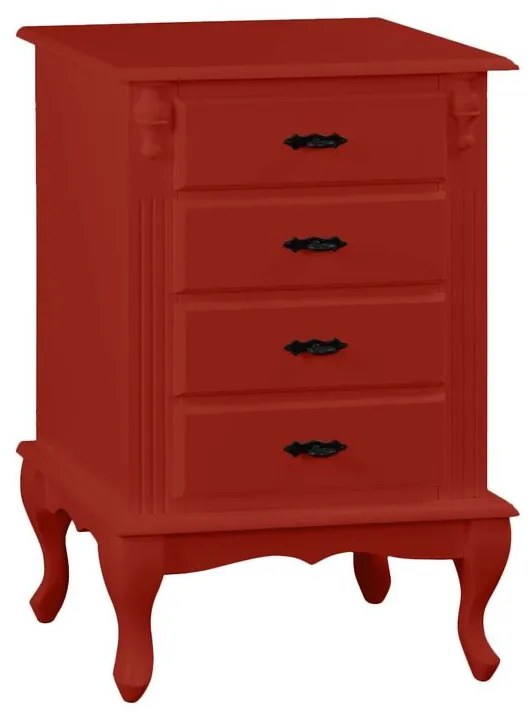 Mesa de Cabeceira 4 Gavetas com Pés Luis Xv - Wood Prime MY 25951