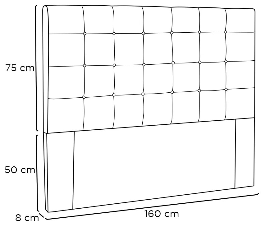 Cabeceira Verona Para Cama Box Queen 160 cm Corino Preto - D'Rossi