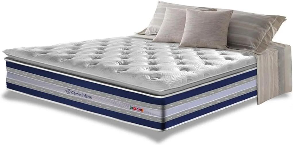 Colchão Casal de Molas Ensacadas D33 com Pillow TOP Cama inBox Select 138x188x32 Azul