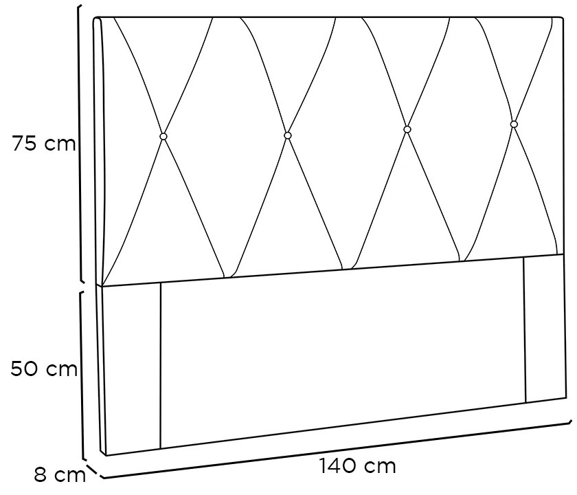 Cabeceira Cama Box Casal 140 cm Aquilla Linho Areia S04 - D'Rossi