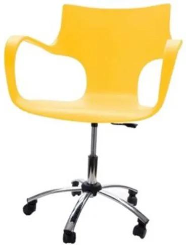 Cadeira Jim Base Giratoria Cromada Cor Amarelo - 22591 Sun House