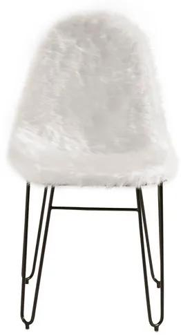 Cadeira Invisi Pele Sintetica Branca Base Preta 45 cm (LARG) - 41423 Sun House