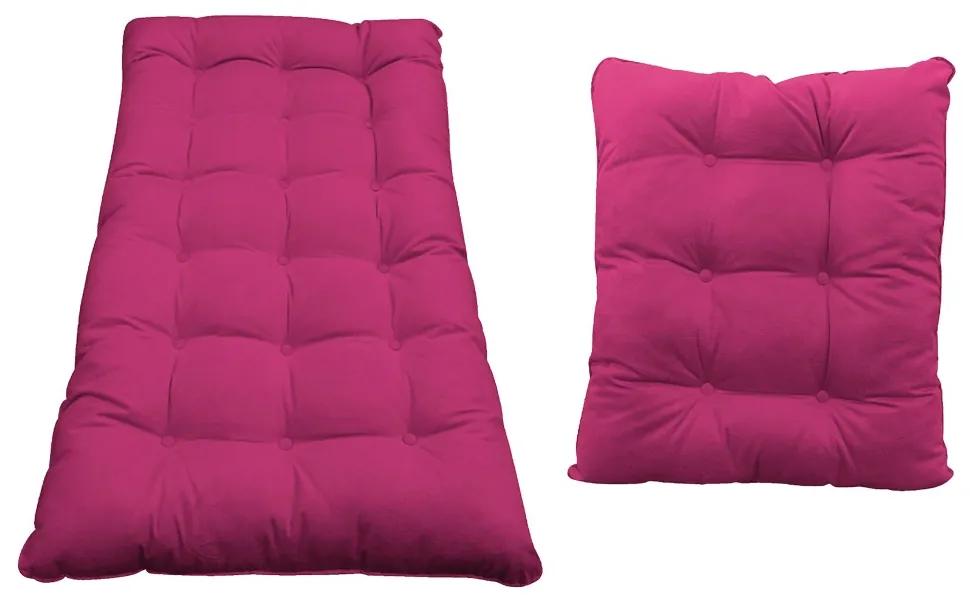 Kit Almofadas para Poltrona e Puff Costela Suede Pink - ADJ Decor
