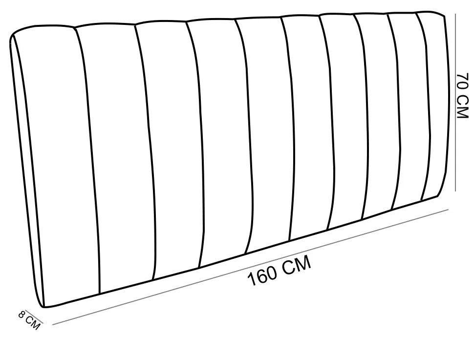 Cabeceira Painel Olivia Queen 160 cm Veludo - D'Rossi - Cinza