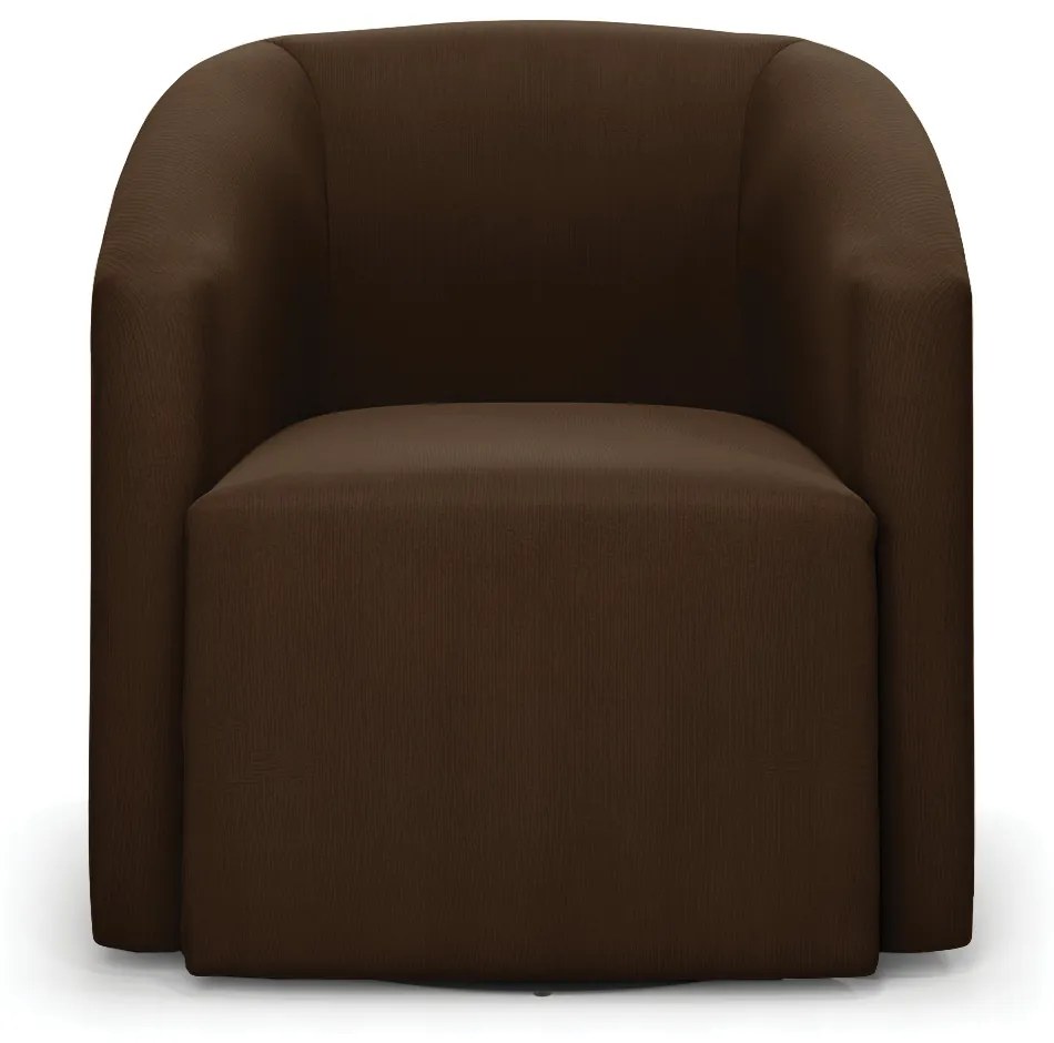 Poltrona Decorativa Base Giratória Stella Max Suede Marrom D03 - D'Rossi
