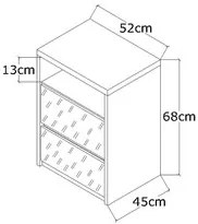 Mesa De Cabeceira Espelhada 2 Gavetas E Nicho Blank F04 Branco - Mpoze