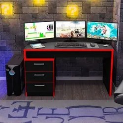 Mesa para Computador Notebook Desk Game DRX 5000 Preto/Vermelho - Móve