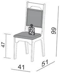 Mesa De Jantar Retangular Lanna Com 6 Cadeiras Luci D01 Freijó/Preto/L