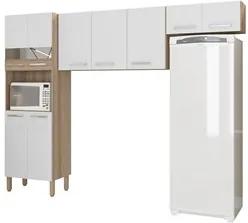 Cozinha Compacta Versalhes 9 Portas Nogal/White - Kit's Paraná