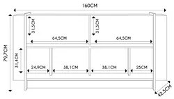 Balcão Aparador Buffet 4 Portas 160cm Barcelona C05 Nogueira/Off/Doura