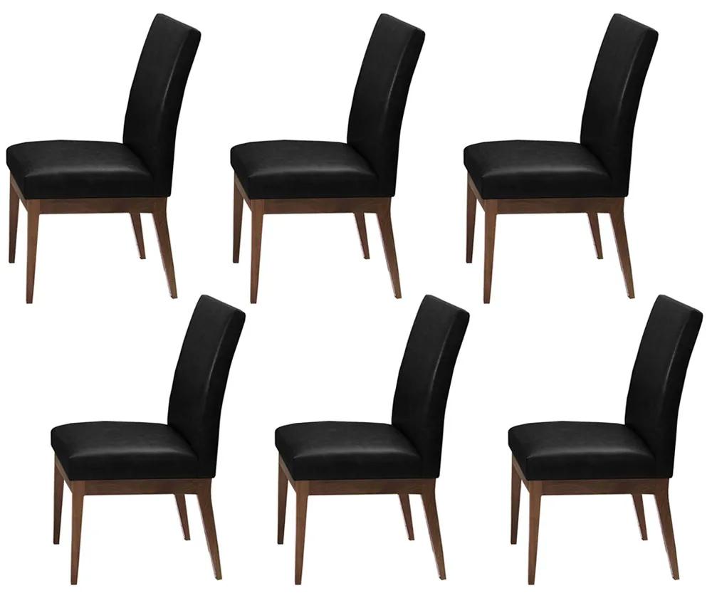 Conjunto 6 Cadeira Decorativa Luana Couríssimo Preto