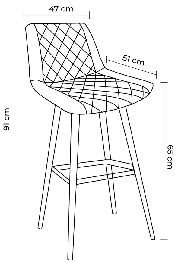 Kit 6 Banquetas Decorativas Magé PU Matelassê c/Apoio para os Pés Base em Aço Cinza G56 - Gran Belo