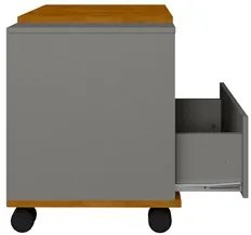 Gabinete de Banheiro com Rodízios Japão B02 Titanium/Naturalle - Mpoze