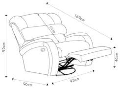 Poltrona do Papai Reclinável Kalie Glider Giratória Massagem FH9 PU Wh