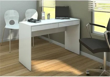 Mesa Para Computador Escrivaninha Lindóia Branco - Politorno