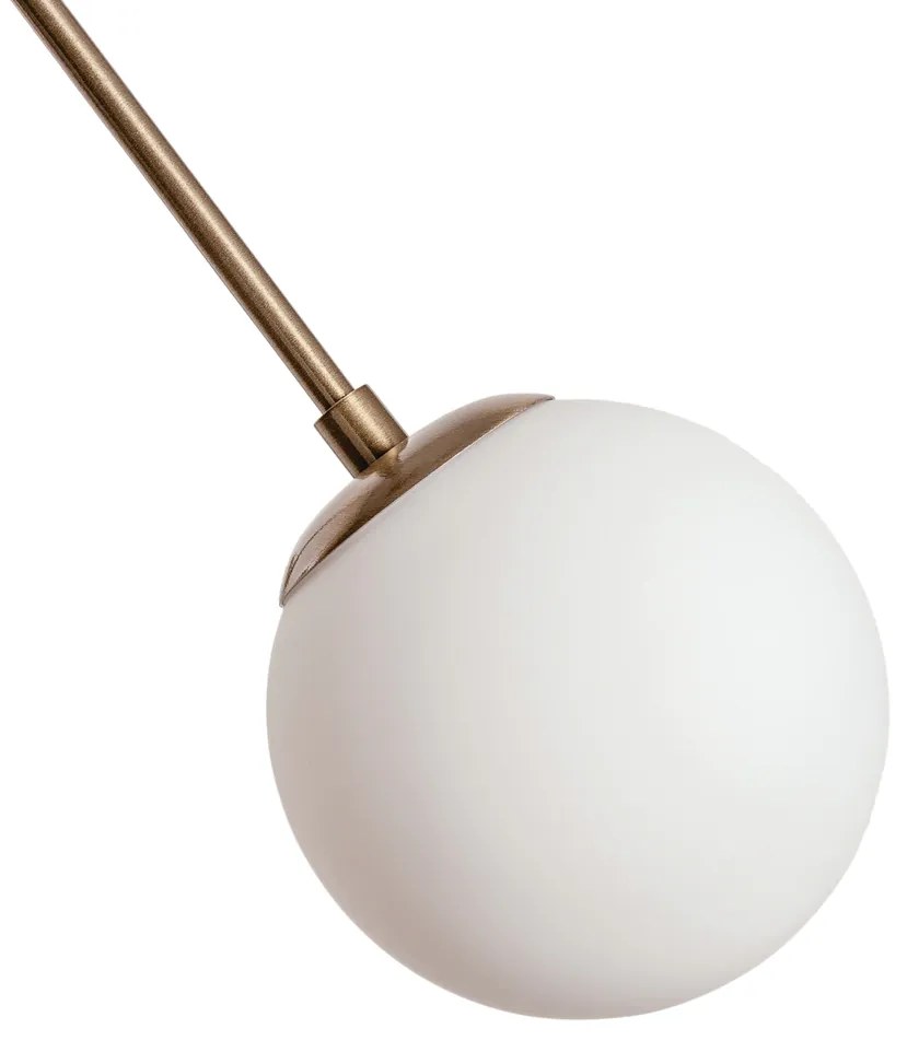 Pendente Palma Ø56X47Cm 5Xg9 / Metal E Globo Ø12Cm | Usina 16735/5 (BT / CB-M - Branco Texturizado / Cobre Metálico, AMBAR)