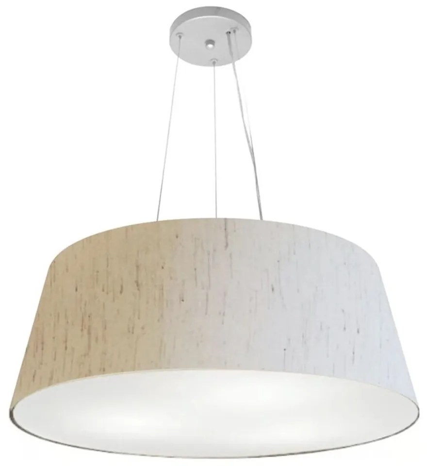 Lustre Pendente Cone Md-4002 Cúpula em Tecido 21/60x50cm Linho Bege - Bivolt