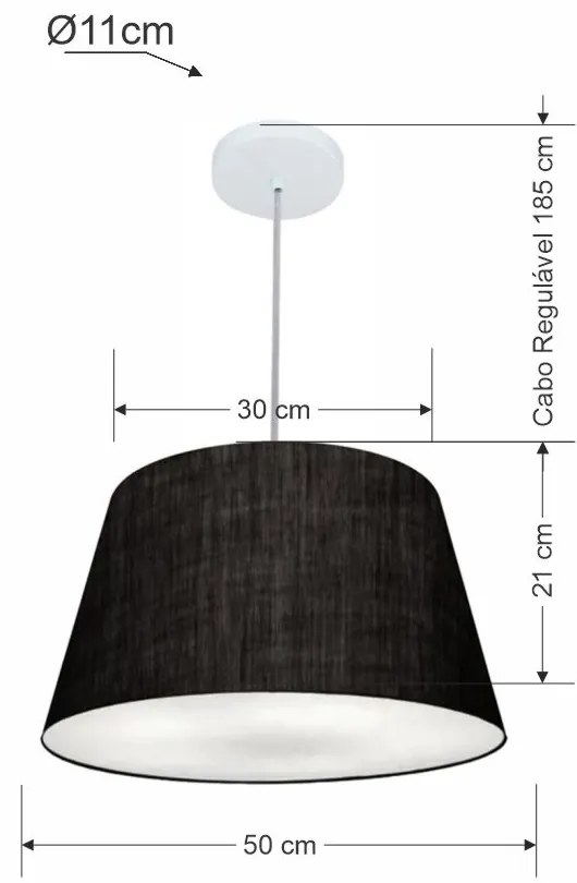 Pendente Cone Preto MJ-4021 Para Mesa de Jantar e Estar