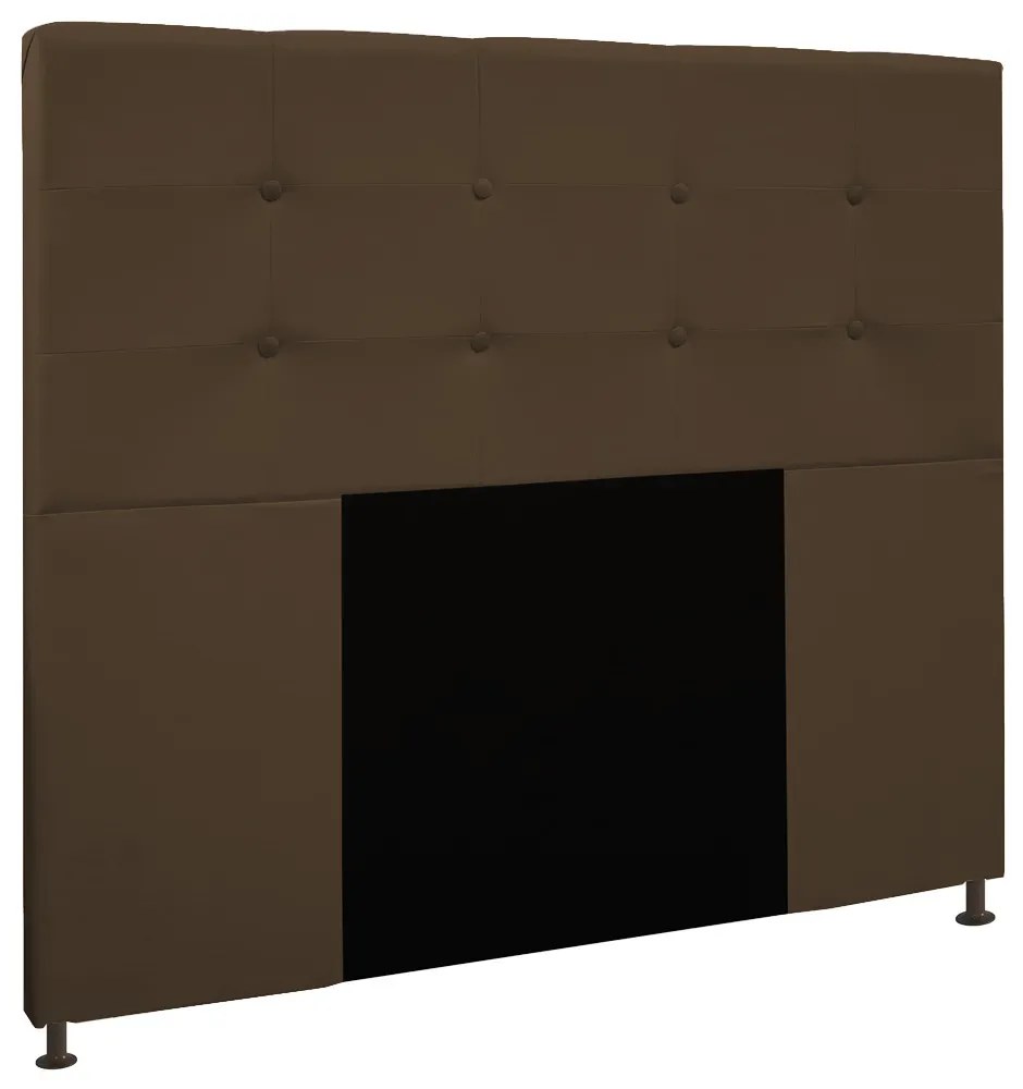 Cabeceira Safira Para Cama Box King 195 cm Suede - D'Rossi - Marrom