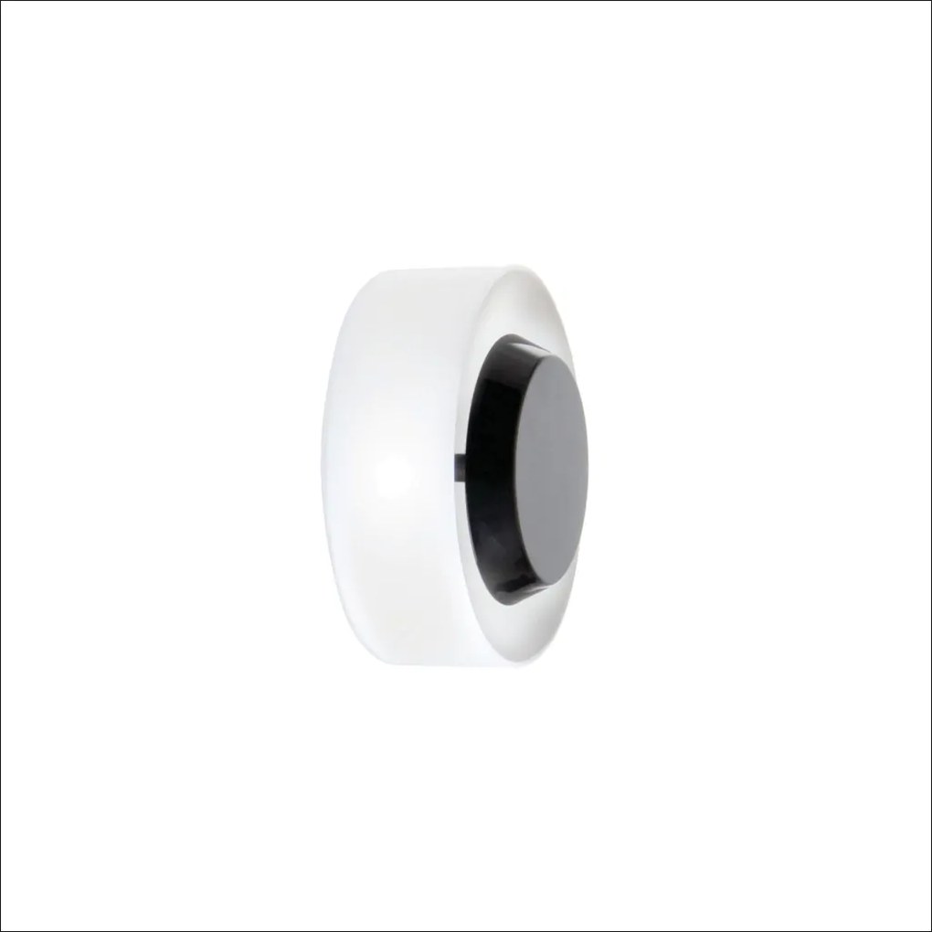 Arandela Bol Ø18X09Cm Rebatedor Em Vidro E Metal Alumínio 01Xled 9W 27... (PRETO, AMBAR)